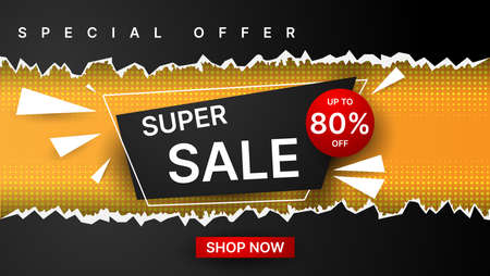super sale promotion template design. vector illustrationのイラスト素材