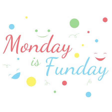 colorful monday funday vector illustrationのイラスト素材