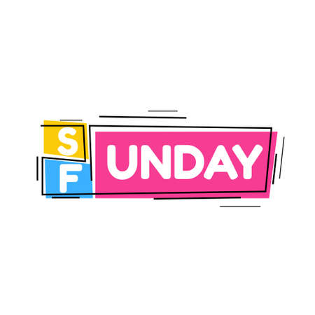 sunday funday vector design.vector illustrationのイラスト素材