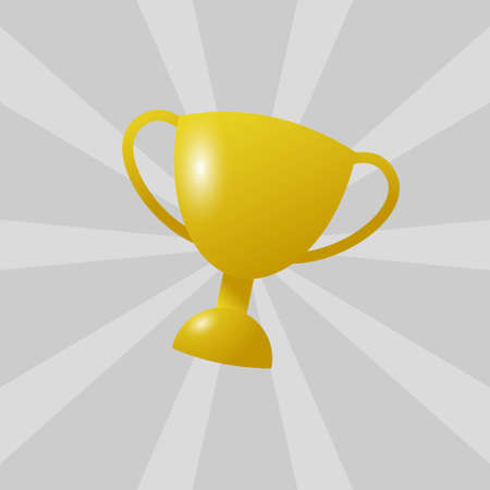 illustration of trophy with golden color. vector illustrationのイラスト素材