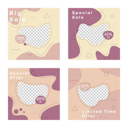 sale banner social media post template with pastel color. business vector illustrationのイラスト素材