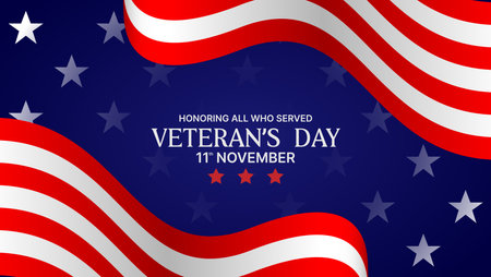 veteran's day background design for banner, poster, invitation or social mediaのイラスト素材