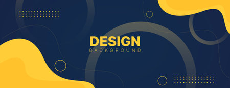 abstract banner background design template with geometric and fluid shapesのイラスト素材
