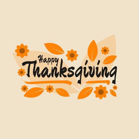 happy thanksgiving lettering badge. vector illustrationのイラスト素材