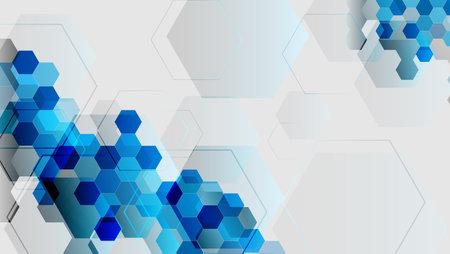 Abstract hexagonal shapes technology digital hi tech concept background with copy space areaのイラスト素材