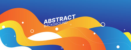 abstract banner background with orange and blue fluid shapes.vector illustrationのイラスト素材