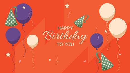 Happy birthday background in flat style. suitable for greeting card, banner, poster, etc . vector illustrationのイラスト素材