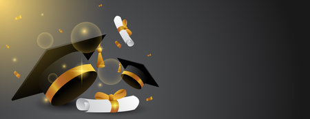 graduation banner vector design with space for text.class of 2023.のイラスト素材
