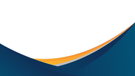 abstract business background with wavy shapes in blue and yellow colorのイラスト素材