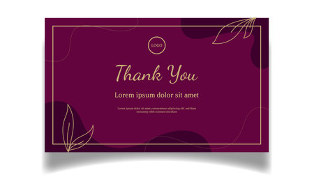 elegant thank you card design vector in red and gold colorのイラスト素材