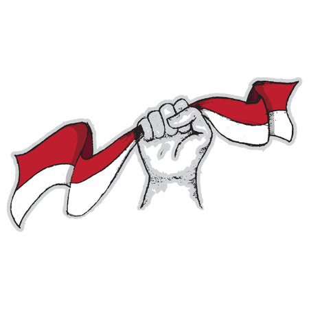 Hand drawn illustration of indonesian independence day. vector designのイラスト素材