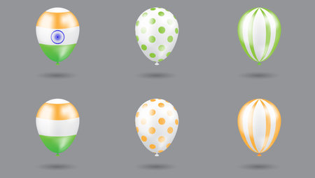 india independence day balloons set for banner, poster, layout.etcのイラスト素材