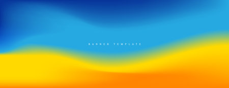 abstract blue yellow banner background. vector illustrationのイラスト素材