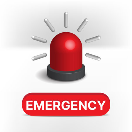 3d minimal emergency icon design on white background. vector illustrationのイラスト素材