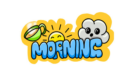 hand drawn doodle morning vector illustrationのイラスト素材