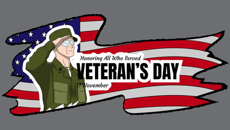 veterans day vector design for sticker, banner or posterのイラスト素材