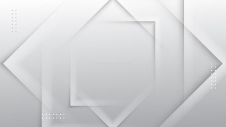 abstract white gray background with overlapping layered square. vector illustrationのイラスト素材