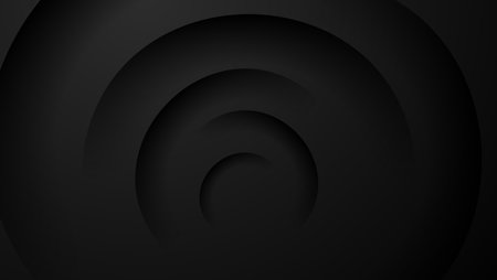black abstract background with circular compositionのイラスト素材