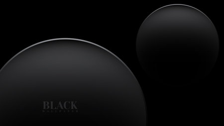elegant black wallpaper background with metal circle compositionのイラスト素材