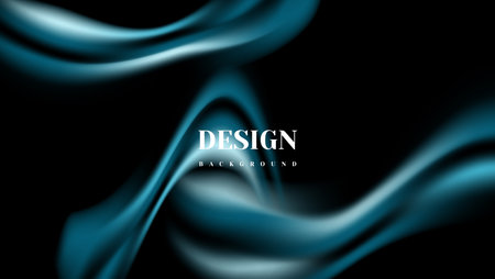 black abstract desktop wallpaper with blue liquid composition. black backgroundのイラスト素材