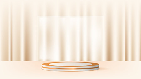Abstract scene podium mockup. Award ceremony concept. 3d renderのイラスト素材