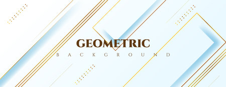 abstract white and gold geometric banner backgroundのイラスト素材