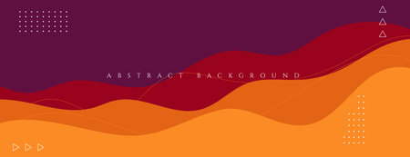 abstract wave banner background with orange, red and purple colorのイラスト素材