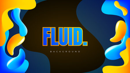 blue yellow abstract fluid background. vector illustrationのイラスト素材
