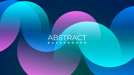 Abstract background with neon glowing circles. Vector illustration for your design.のイラスト素材