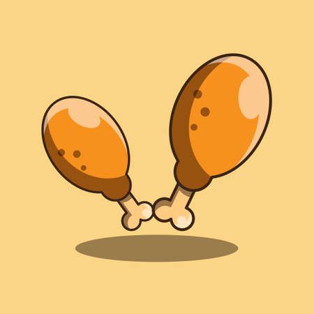 fired chicken cartoon vector illustration. design element. flat designのイラスト素材