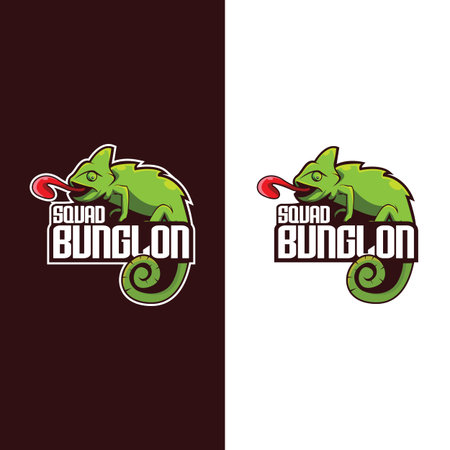 E-sport logo vector design of chameleon. A unique, exclusive, elegant, professional, clean, simple, modern logo. Perfect logo for your any project, business, company, etc.のイラスト素材