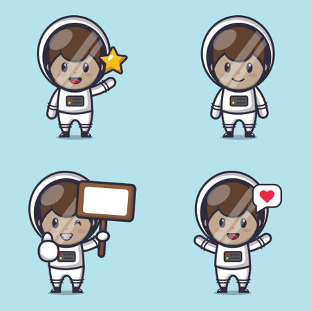 Cute astronaut vector illustration. Cute Profession cartoon vector illustration.のイラスト素材