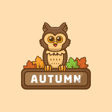 cute owl cartoon vector mascot illustrationのイラスト素材