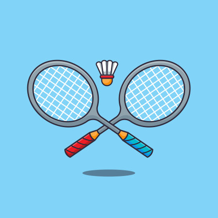 Badminton cartoon vector illustration.のイラスト素材