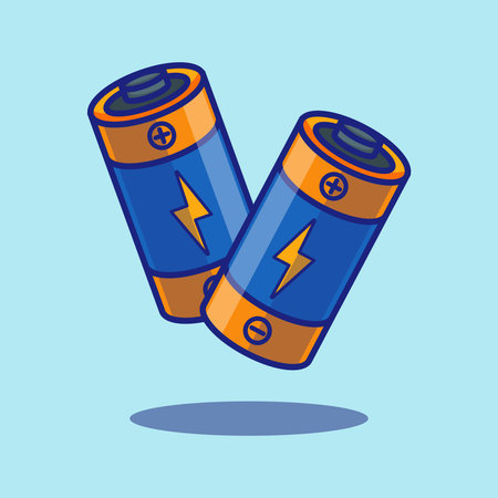 cartoon vector illustration of battery. Vector cartoon Illustration suitable for poster, brochure,...