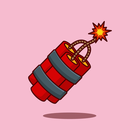 cartoon vector illustration of dynamite. Vector cartoon Illustration suitable for poster, brochure,...
