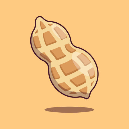 cartoon vector illustration of peanut.のイラスト素材