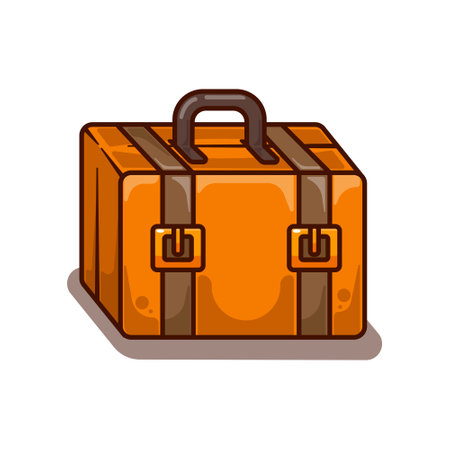 Suitcase. cartoon vector illustration. design element for poster, brochure, web, mascot, sticker, logo and icon.のイラスト素材
