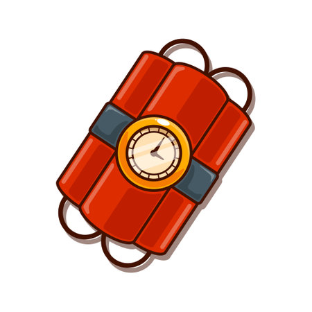 Timer dynamite. cartoon vector illustration. design element for poster, brochure, web, mascot, sticker, logo and icon.のイラスト素材