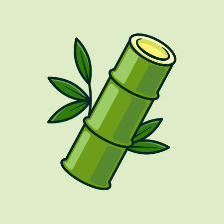 Green bamboo. cartoon vector illustration. design element for poster, brochure, web, mascot, sticker, logo and icon.のイラスト素材