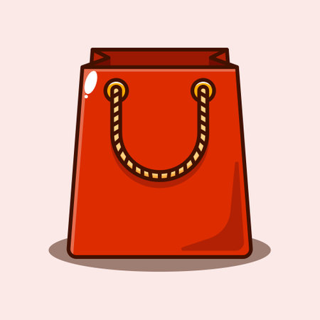 Shopping bag. cartoon vector illustration. design element for poster, brochure, web, mascot, sticker, logo and icon.のイラスト素材