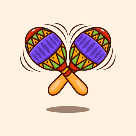 Maracas. cartoon vector illustration. design element for poster, brochure, web, mascot, sticker, logo and iconのイラスト素材