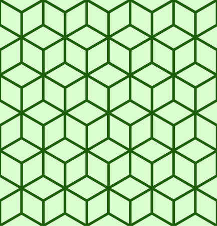 Seamless pattern of geometric shapes. Vector illustration. Green color.のイラスト素材
