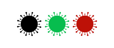 Set of virus cautions symbols. virus pandemic. Vector illustration.のイラスト素材