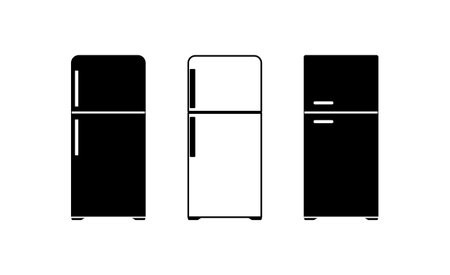 line and black refrigerator vector icon. refrigerator icon set.のイラスト素材