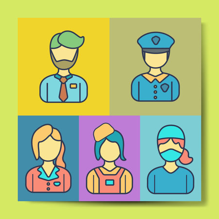 Avatar icon design illustration occupation for website or app icon designのイラスト素材