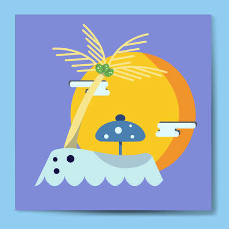 Cute Beach Relax Design Vector Illustrationのイラスト素材