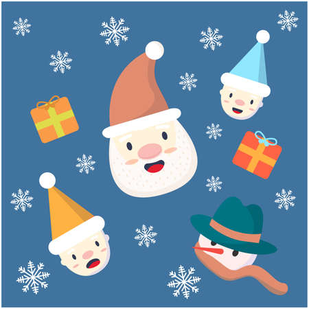 Santa Claus Cute Pattern Design Illustrationのイラスト素材