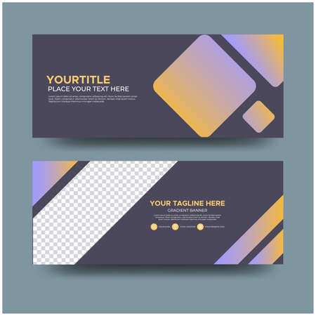 Minimalist gradient banner template, Easy editable can be used for many purpose.のイラスト素材