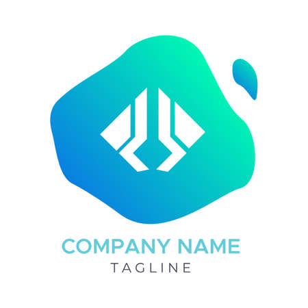 Minimalist logo design, With Gradient color, Easy editable can be used for many purpose.のイラスト素材